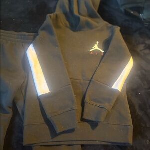 Jordan Kids Black Hoodie with White Accents